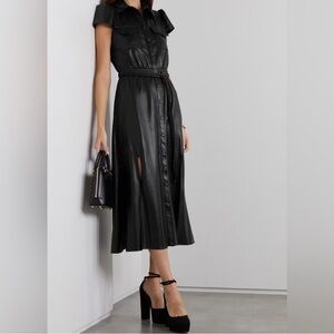 Alice + Olivia Black Faux Leather Duster NWT